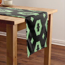 Caminho De Mesa Pequeno Sage Green e Black: Geometriana 1