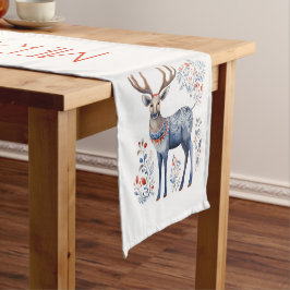 Caminho De Mesa Pequeno Scandinavian Folk Reindeer Christmas Party Suplies