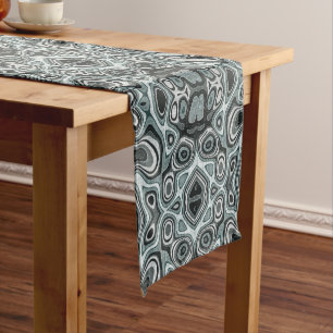Caminho De Mesa Pequeno Seafoam Teal Green Cinza Hip Bohemian Bali Art