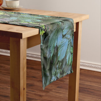 Caminho De Mesa Pequeno Serene Green Ivy Wall Prendendo Folhas de Plantas