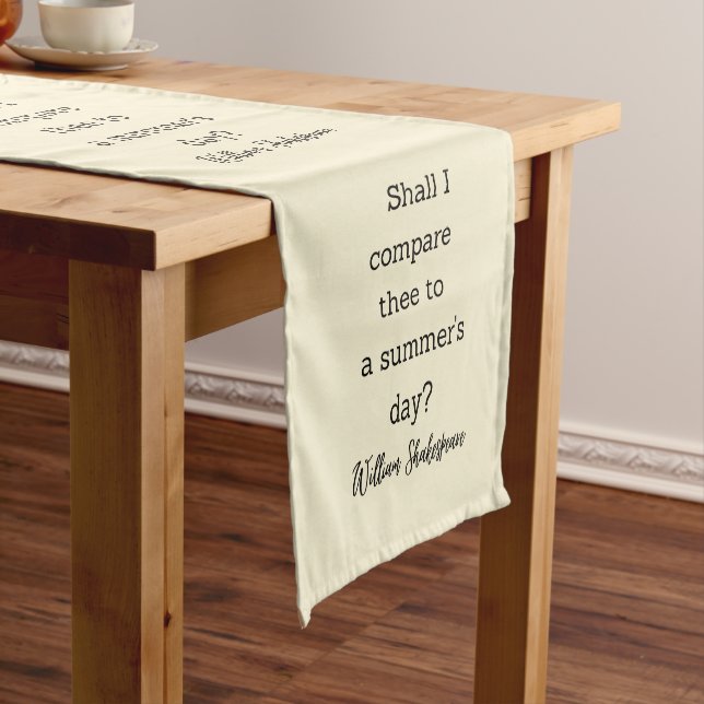 Caminho De Mesa Pequeno Shakespeare Summer Quote Decor For Home (No Local)