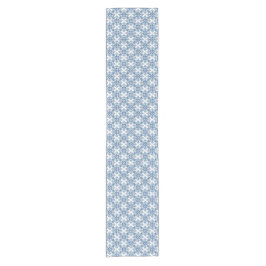 Caminho De Mesa Pequeno Snowflake Plaid Pattern Blue Holiday Table Runner