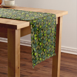 Caminho De Mesa Pequeno Sofisticado design de padrão floral azul e bege