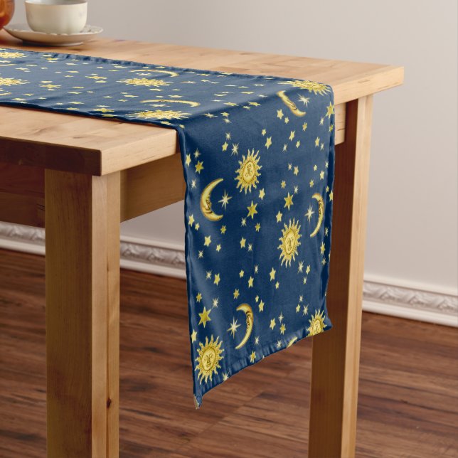 Caminho De Mesa Pequeno Sol, Lua e Estrelas 🌞 🌛 ⭐ Mesa Runner (No Local)