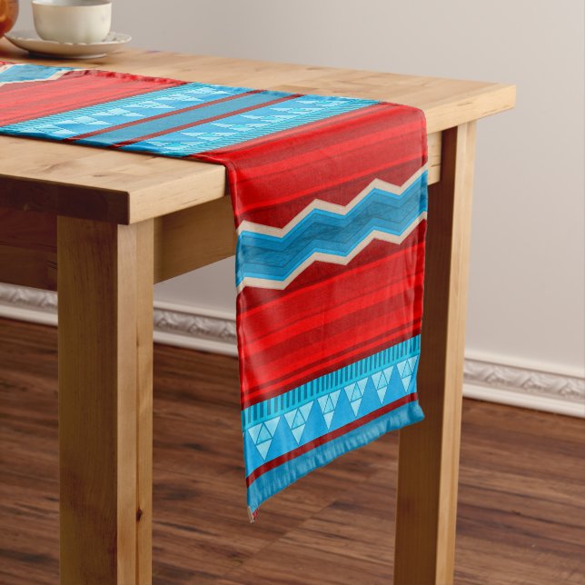 Caminho De Mesa Pequeno Southwest River Canyon Geometric Red Turquoise (No Local)