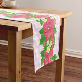 Caminho De Mesa Pequeno Strawberry Pink Gingham