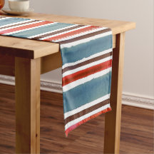 Stripes Rustic Watercolor - Vermelho, Azul e Casta