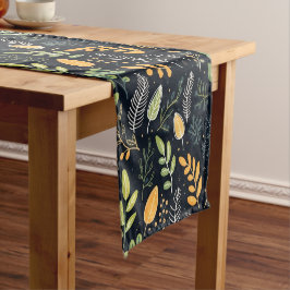 Caminho De Mesa Pequeno Stylish Green and Yellow Foliage Pattern 