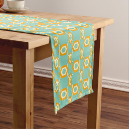Caminho De Mesa Pequeno Stylized geometric pattern in bold orange hexagon