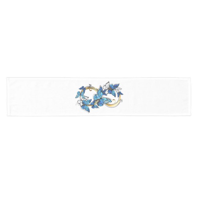 Caminho De Mesa Pequeno Symbol Infinity of Blue Morpho Butterflies (Horizontal)