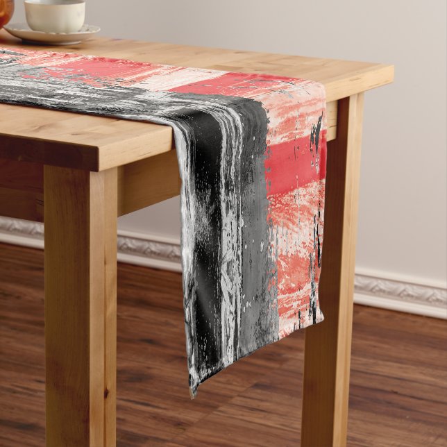 Caminho De Mesa Pequeno Table Runner – Red Pulse Abstract Design (No Local)