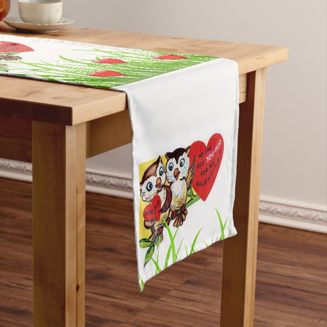 Caminho De Mesa Pequeno Tablecloth Runner Namorados Owl (No Local)