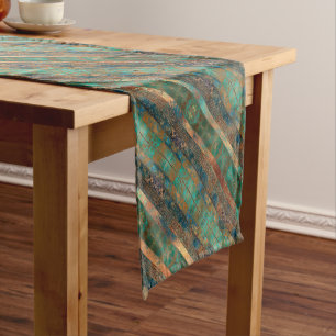 Caminho De Mesa Pequeno Tal marrom faux cobre patina inspirada industrial