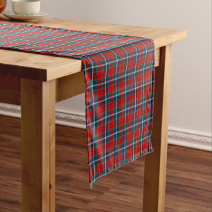 Caminho De Mesa Pequeno Tartan do Scottish do vermelho e dos azul-céu de
