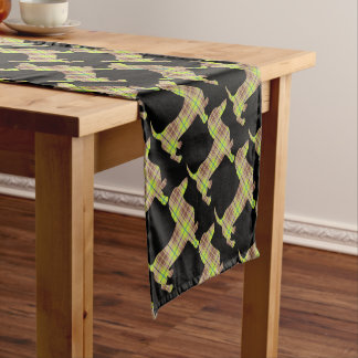 Caminho De Mesa Pequeno Tartan-Doxie-Green