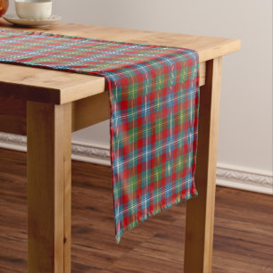 Caminho De Mesa Pequeno Tartan escocês azul e vermelho da luz adoptiva do