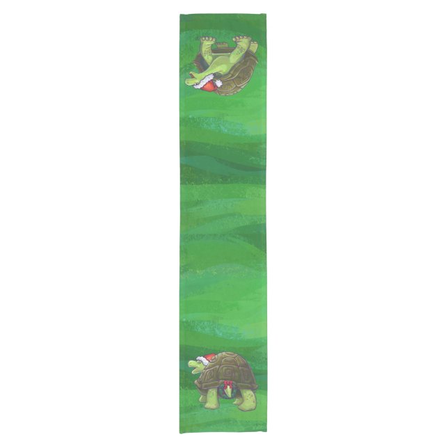 Caminho De Mesa Pequeno Tartaruga em Santa Chapéu em Verde (Frente)