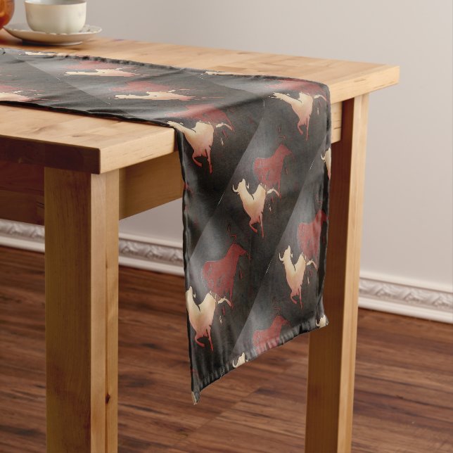Caminho De Mesa Pequeno Taurean Bulls Animal Art (No Local)