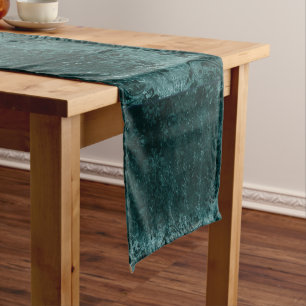 Caminho De Mesa Pequeno Teal Velvet Damask Grunge Verde Escuro Floral
