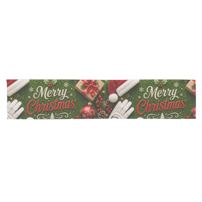 Caminho De Mesa Pequeno Tema de Natal de golfe  (Horizontal)