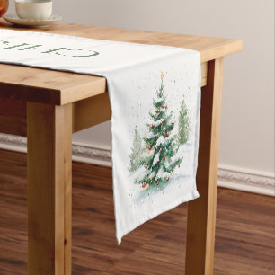 Caminho De Mesa Pequeno Tema de Natal Desejos de Natal Tipografia Retro