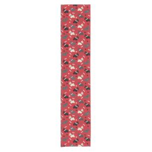 Caminho De Mesa Pequeno Terrier Paws e Bones Red