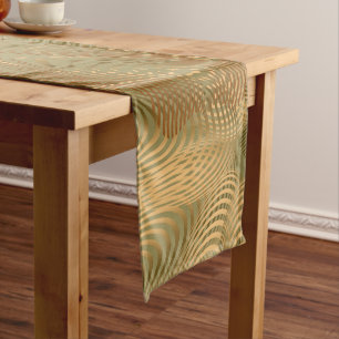 Caminho De Mesa Pequeno Teste padrão abstrato de Swirly na verde azeitona