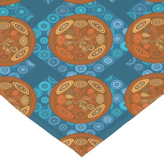 Caminho De Mesa Pequeno Teste padrão alaranjado e azul