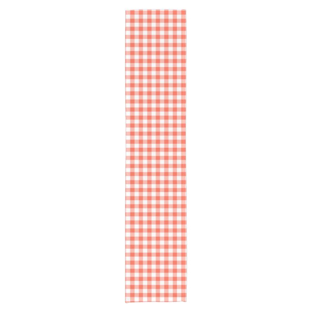 Caminho De Mesa Pequeno Teste padrão alaranjado e branco na moda da (Frente)
