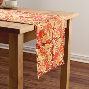 Caminho De Mesa Pequeno Teste padrão amarelo alaranjado de Paisley do
