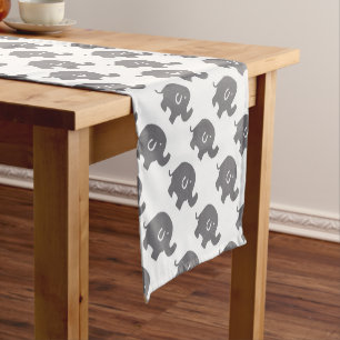 Caminho De Mesa Pequeno Teste padrão bonito dos elefantes cinzentos e
