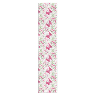 Caminho De Mesa Pequeno Teste padrão branco floral