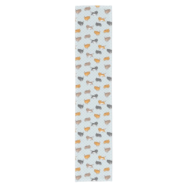 Caminho De Mesa Pequeno teste padrão com gatos engraçados (Frente)