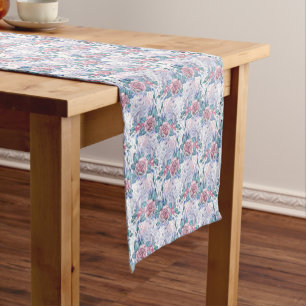 Caminho De Mesa Pequeno Teste padrão do rosa do rosa & do azul