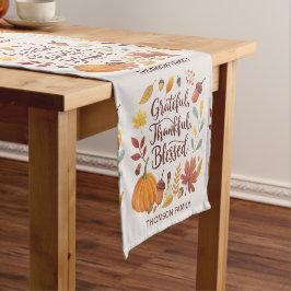 Caminho De Mesa Pequeno Thankful Grateful Blessed Thanksgiving Fall