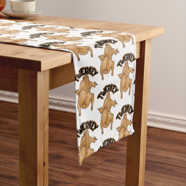 Caminho De Mesa Pequeno Thanksgiving Twerkey Table Runner (No Local)
