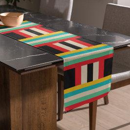 Caminho De Mesa Pequeno Tiras Verticais Horizontais Multicolores