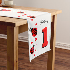 Caminho De Mesa Pequeno Toalha de Mesa com Joaninhas Fofas e Corações