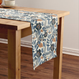 Caminho De Mesa Pequeno Toalha de mesa floral de primavera botânica azul m