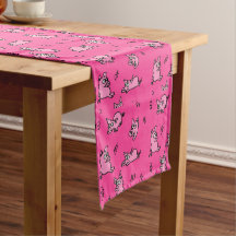 Toalha de Mesa Rosa Desenho de Porco