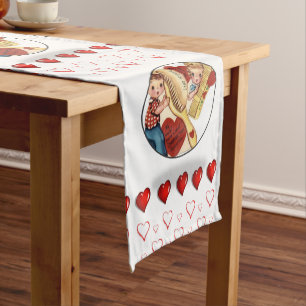 Caminho De Mesa Pequeno Toalha de Mesa Runner Dia dos Namorados