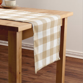 Caminho De Mesa Pequeno Toalha de Mesa Xadrez Bege Tan