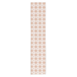 Caminho De Mesa Pequeno Toalha de Mesa Xadrez com Corações em Cor Rosa Cla