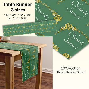 Caminho De Mesa Pequeno Toalhete de Mesa Adicionar Nomes Esmeralda Verde &