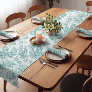 Caminho De Mesa Pequeno Tóile d jouy de taruga-de-safra Elegante