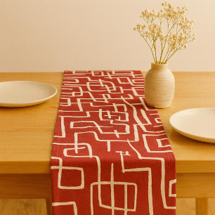 Caminho De Mesa Pequeno Torre e vire branco vermelho