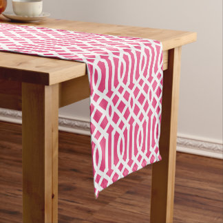 Caminho De Mesa Pequeno Trellis Rosa Quente