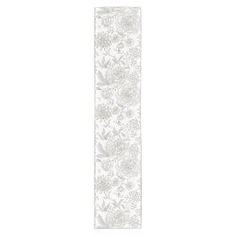 Caminho De Mesa Pequeno Trendy boho vintage flores cinzas neutras