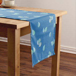 Caminho De Mesa Pequeno Trendy Eucalyptus Deixa O Azul Francês