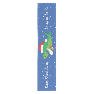 Caminho De Mesa Pequeno Tubarão do Papai Noel do Natal Personalizar 14 x 7